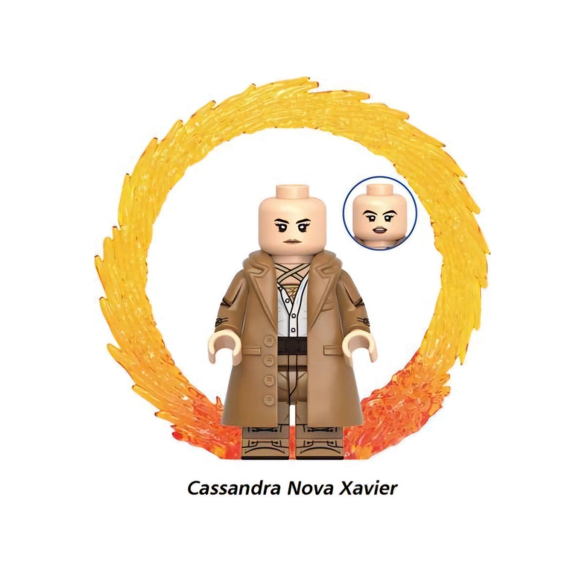 Cassandra Nova / The Void / Trench Coat / Marvel LEGO compatible minifigure