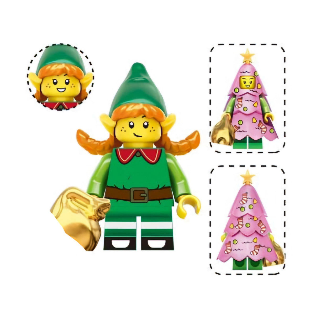 Female Green Elf / Christmas LEGO compatible minifigure
