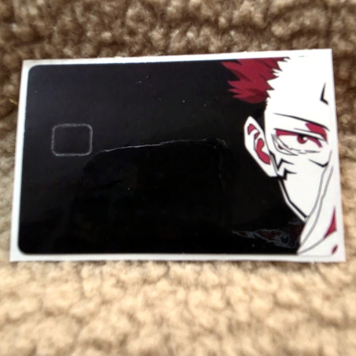 Red Sukuna Credit Card Skin Sticker