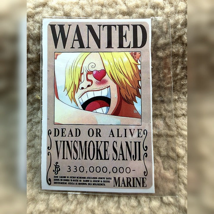 Wanted Poster Sanji Card Skin Sticker