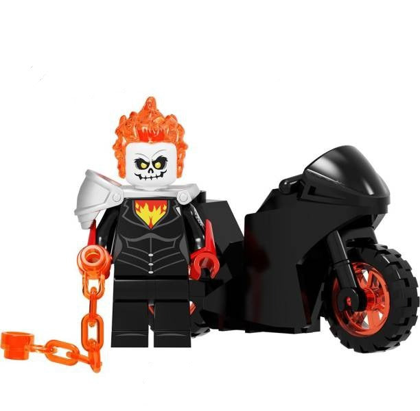 Ghost Rider / Flames / Bike / Marvel LEGO compatible minifigure