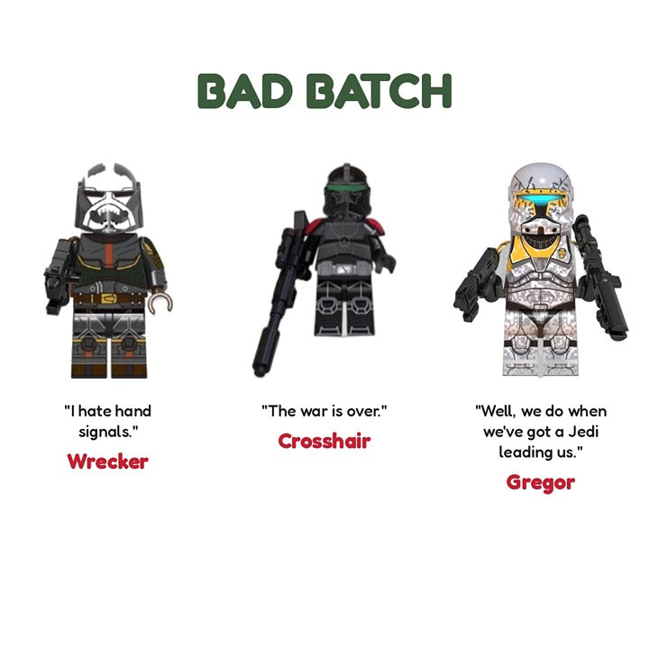 Star Wars Bad Batch Wrecker Crosshair Gregor / Minifigure / LEGO Compatible