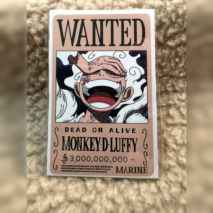 Wanted Poster Luffy Gear 5 Card Sticker