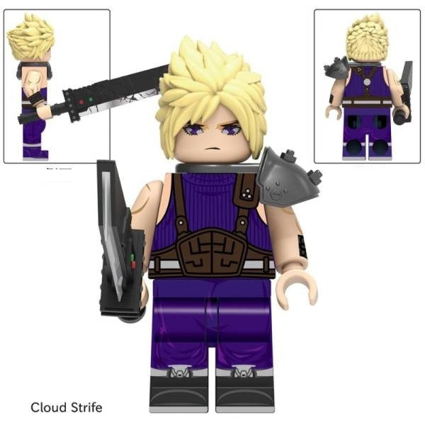 Cloud Strife / SOLDIER / Buster Sword / FF7 LEGO compatible minifigure