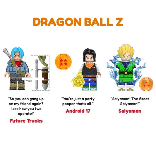 DBZ Bundle Future Trunks Android 17 Saiyaman / Minifigure / LEGO Compatible