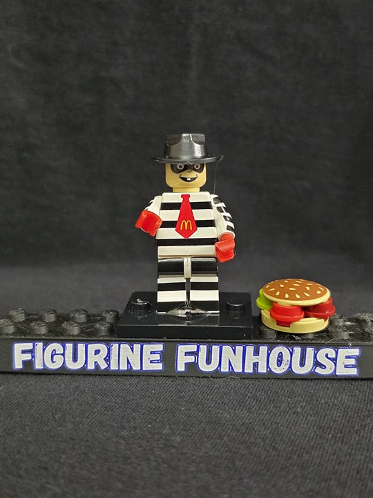 Hamburglar / Burger / Striped Outfit / Mascot / Minifigure / LEGO Compatible