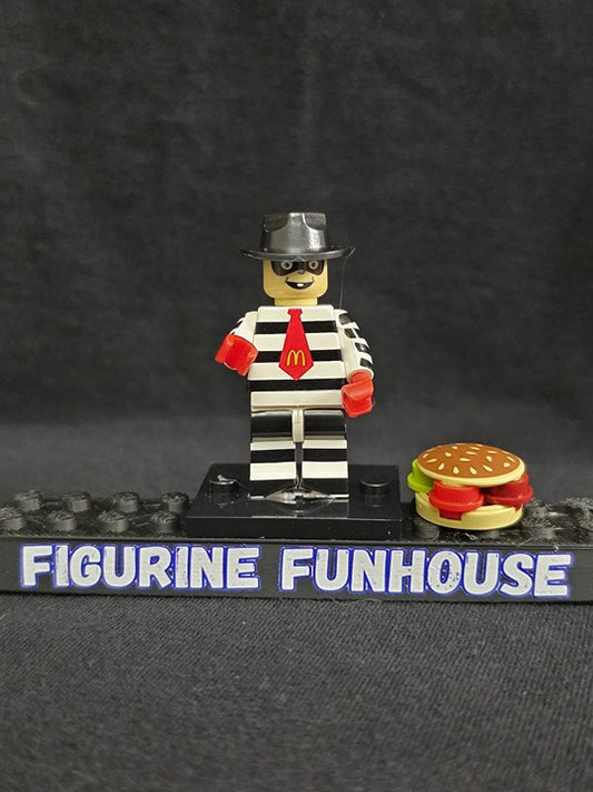 Hamburglar / Burger / Striped Outfit / Mascot / Minifigure / LEGO Compatible