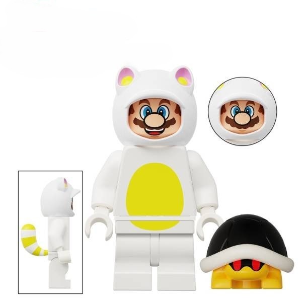 White Tanooki / Mario / Mushroom Kingdom / LEGO-Compatible Minifigure