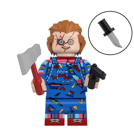 Chucky & Weapons / Childs Play / Horror / Killer Doll LEGO compatible minifigure