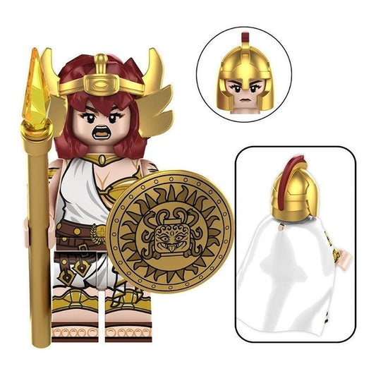 Athena / Greek Goddess / Gold Helmet / Shield / Minifigure / LEGO Compatible