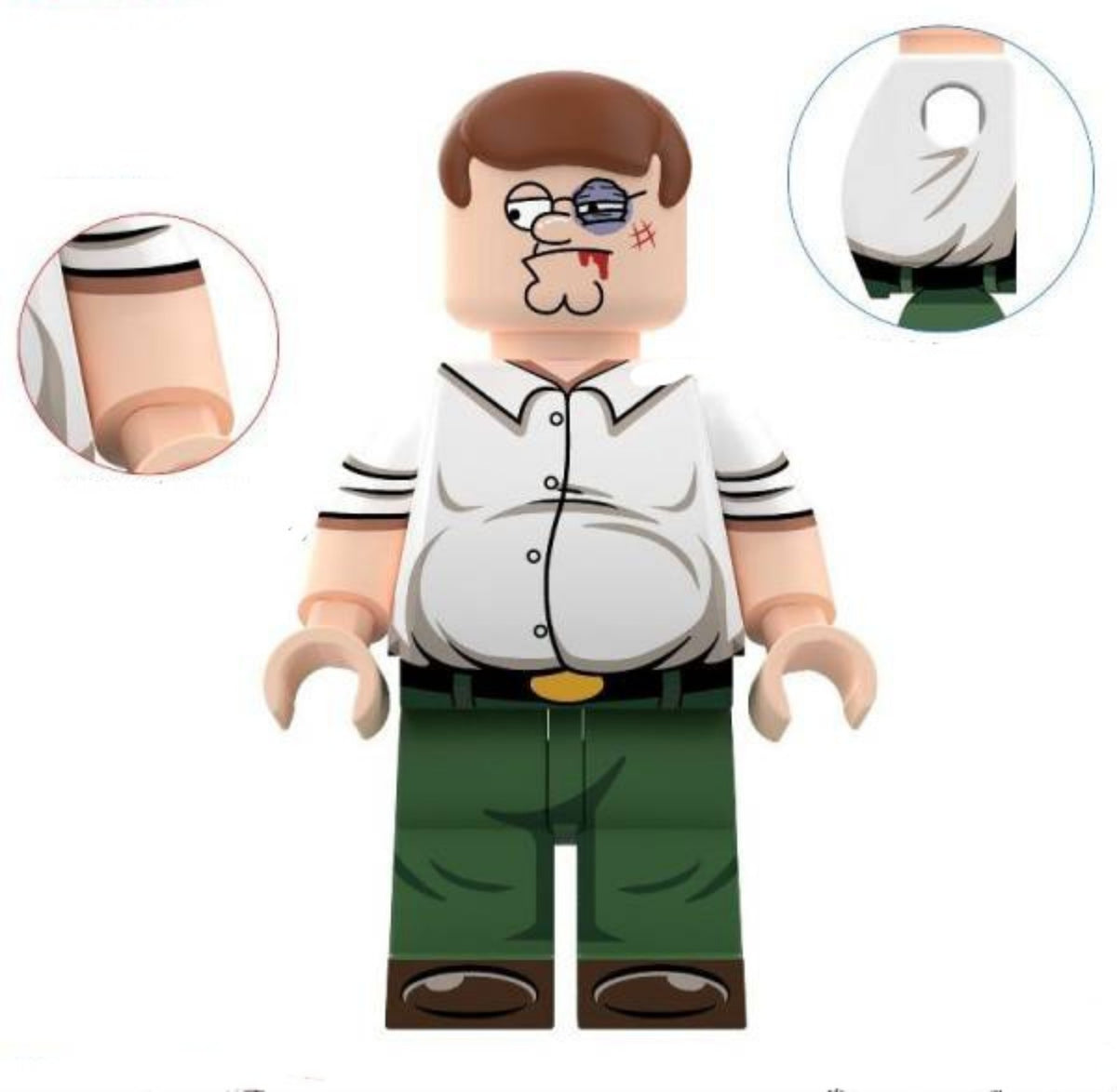 Beaten Up Peter Griffin / Family Guy LEGO compatible minifigure