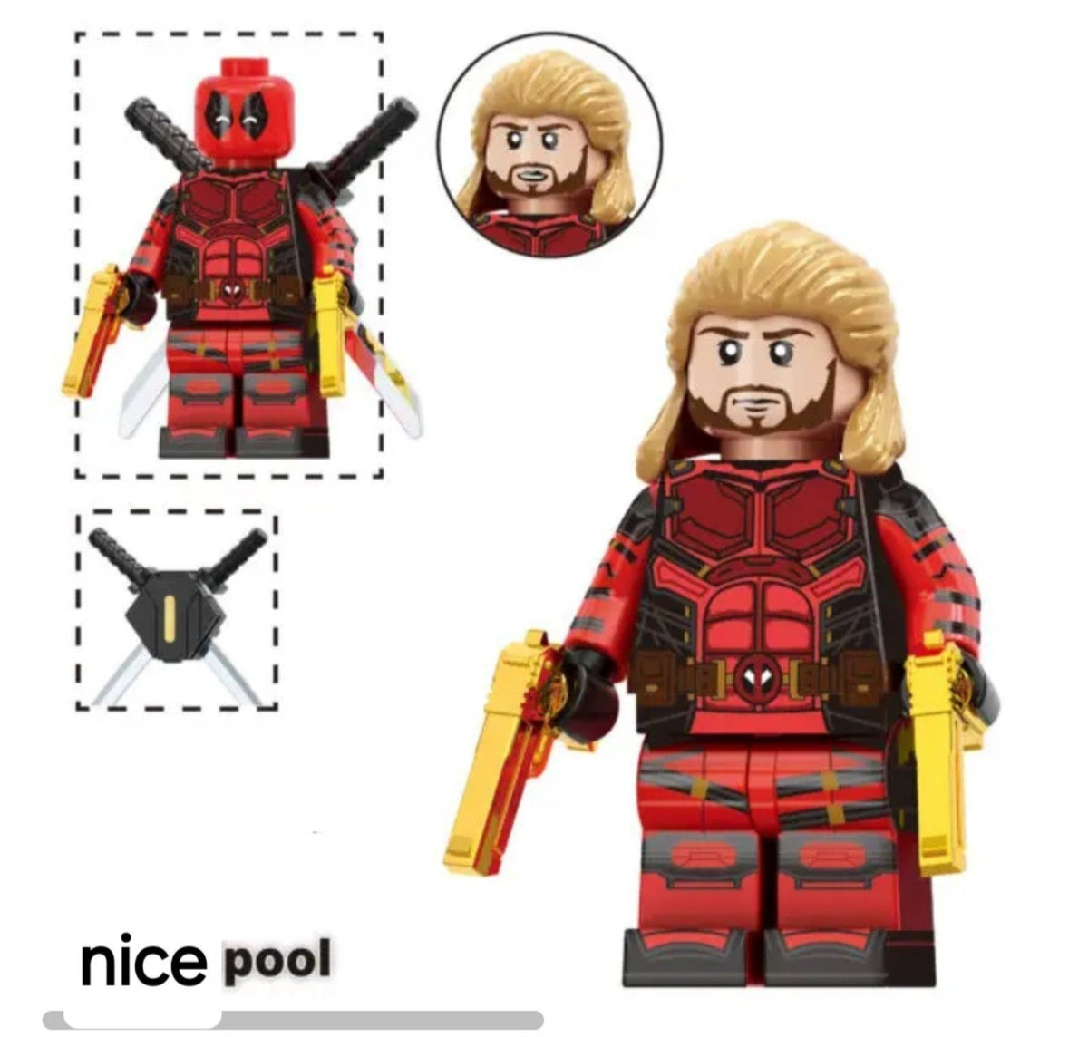 Nicepool / Deadpool & Wolverine / Marvel LEGO compatible minifigure