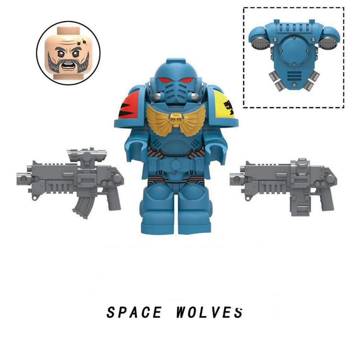 Space Wolves Marine / Warhammer LEGO compatible minifigure
