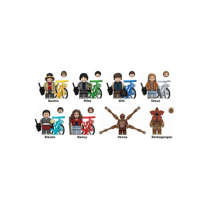 Stranger Things Eleven Mike Dustin Will Steve Nancy Vecna 8 Minifigure Set