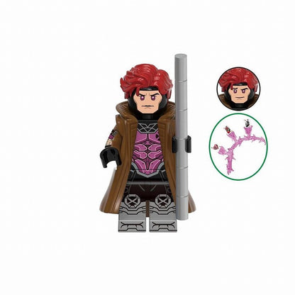 Gambit Marvel Rivals with Staff and Cards / Minifigure / LEGO Compatible