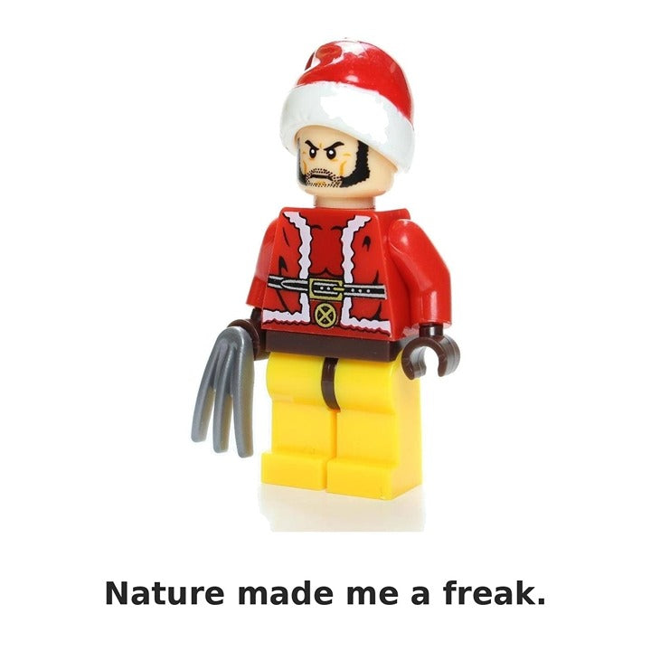 Christmas Wolverine / Santa Hat / Claws / Marvel / Minifigure / LEGO Compatible