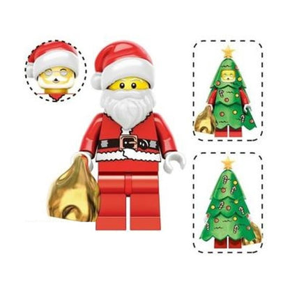 Santa Claus / Green Christmas Tree / Holiday / Minifigure / LEGO Compatible