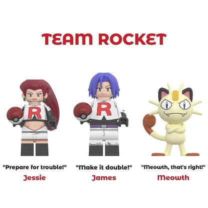 Team Rocket Bundle Jessie James Meowth / Pokemon / Minifigure / LEGO Compatible