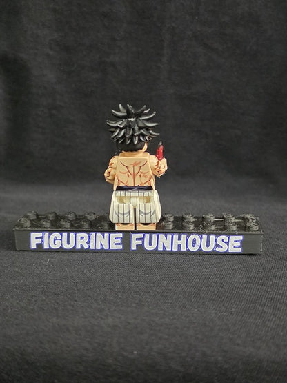 Shirtless Fighter / Spiky Hair / Bandaged Fist / Minifigure / LEGO Compatible