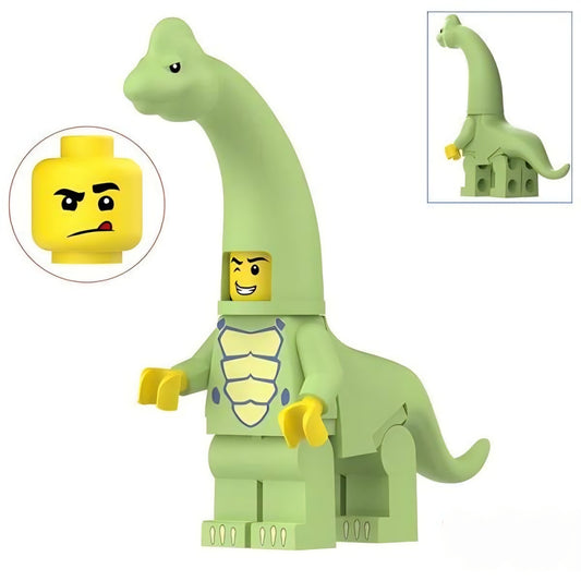 Green Brachiosaurus Dino Cosplayer LEGO compatible minifigure