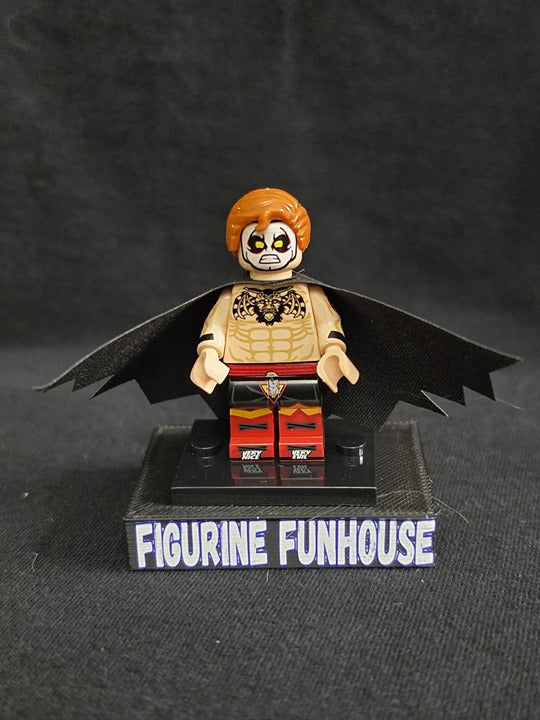 Skull Face / Orange Afro / Black Cape / Minifigure / LEGO Compatible