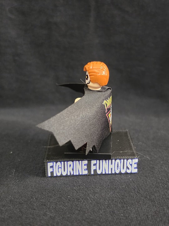 Skull Face / Orange Afro / Black Cape / Minifigure / LEGO Compatible