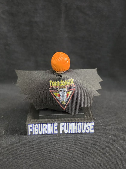 Skull Face / Orange Afro / Black Cape / Minifigure / LEGO Compatible