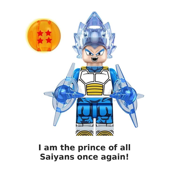 Vegeta / Blue Hair / Ki Aura / Dragon Ball Super / Minifigure / LEGO Compatible