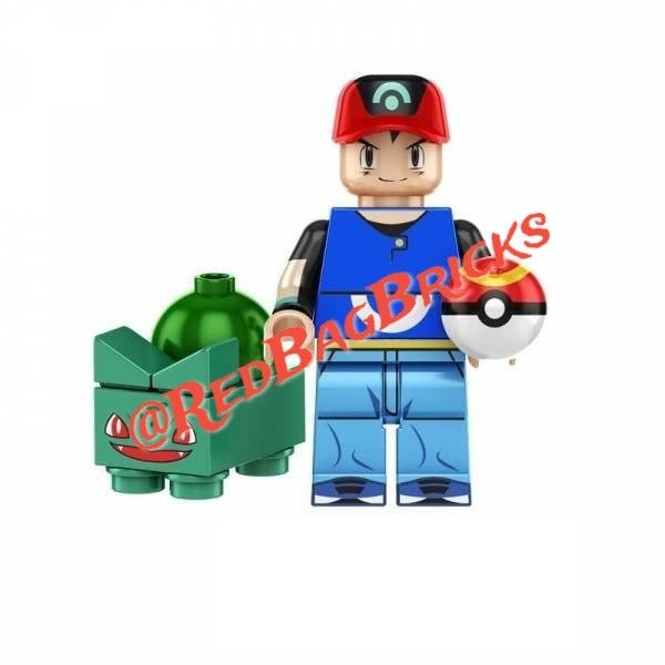 Pokémon Trainer & Bulbasaur / Pokémon / Minifigure / LEGO Compatible