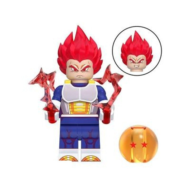 Vegeta / Super Saiyan God / Red Aura / DB Super / Minifigure / LEGO Compatible