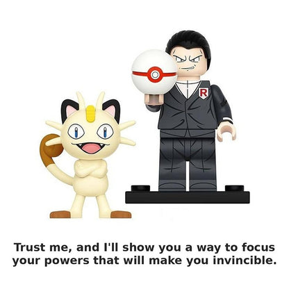 Giovanni Team Rocket Boss with Meowth / Minifigure / LEGO Compatible