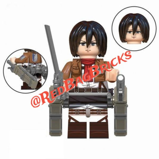 Mikasa Ackerman / Attack on Titan / Anime LEGO compatible minifigure