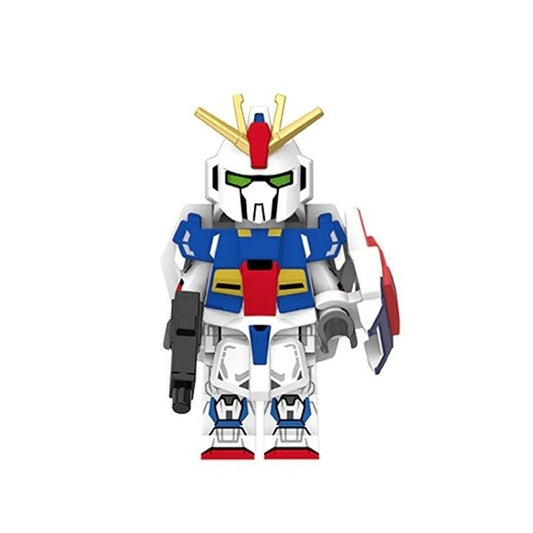 Zeta Fighting Mech / White & Blue / Beam Rifle LEGO compatible minifigure