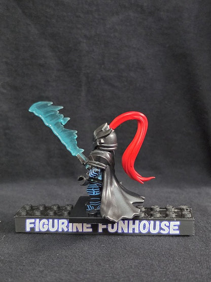Dark Armored Knight / Red Plume / Teal Wings / Minifigure / LEGO Compatible
