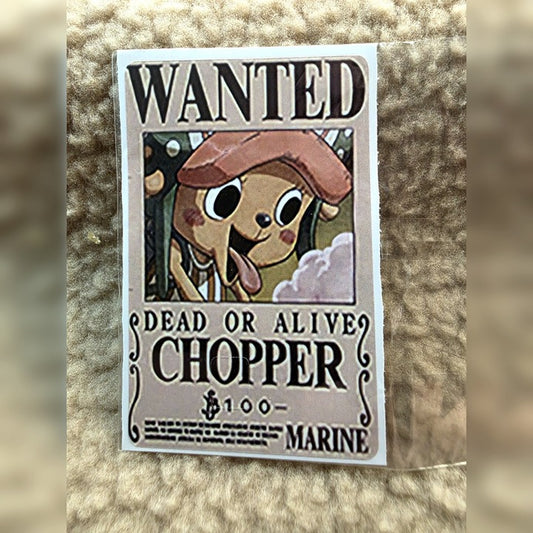 Wanted Poster Chopper Card Skin Sticker