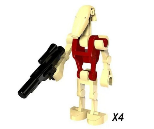 Red Battle Droid / Star Wars Droid Minifigure / LEGO Compatible