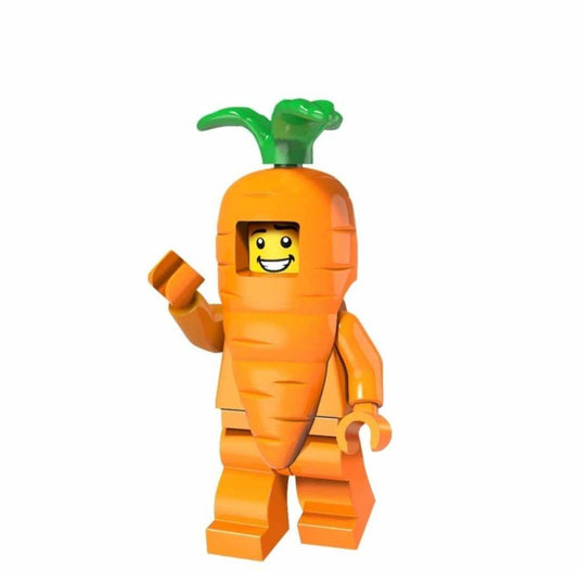 Carrot Costume Guy / Mascot / Cosplay / Minifigure / LEGO Compatible