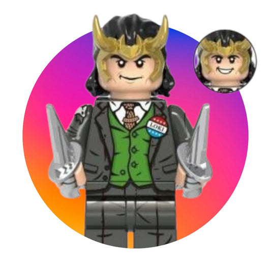 President Loki Grey Suit & Daggers / Marvel LEGO compatible minifigure