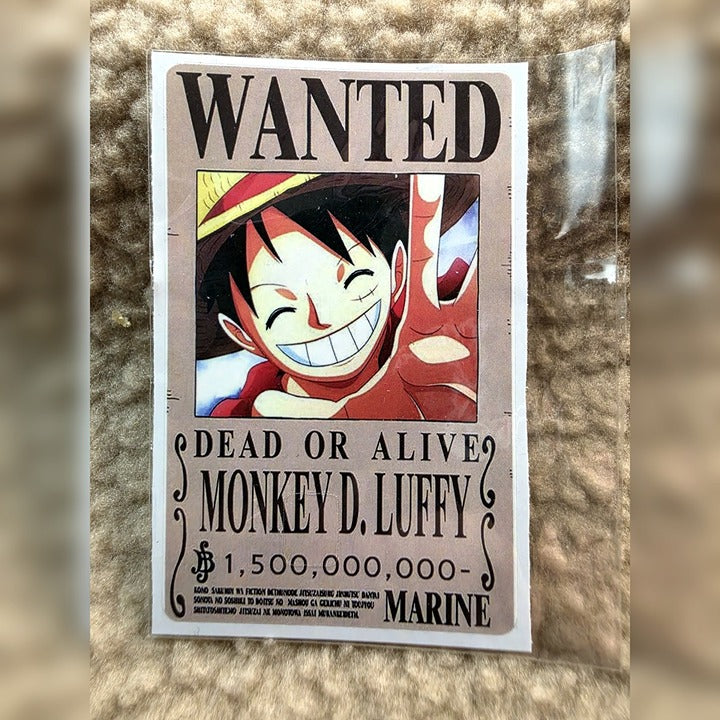 Wanted Poster Luffy Card Skin Sticker