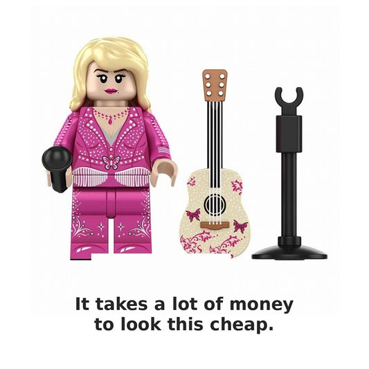 Dolly Parton Pink Outfit with Guitar / Minifigure / LEGO Compatible