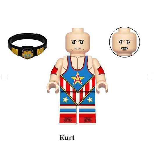 Kurt Angle / Title Belt / Singlet / WWE LEGO compatible minifigure