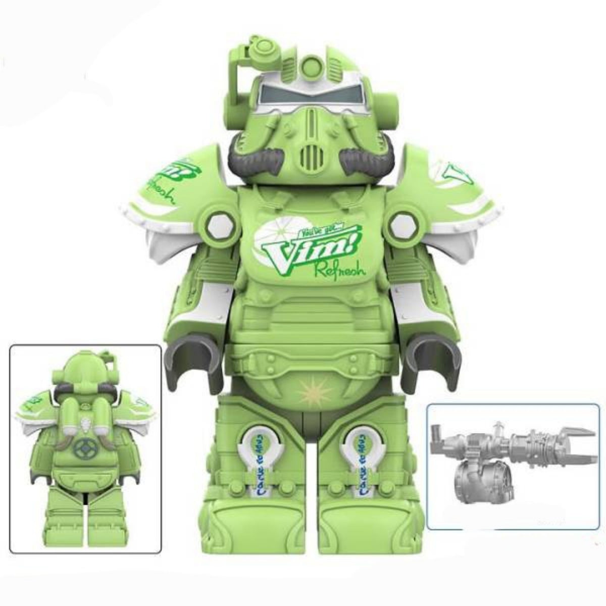 Green Power Armor / Fallout / Wasteland / Gaming / LEGO-Compatible Minifigure
