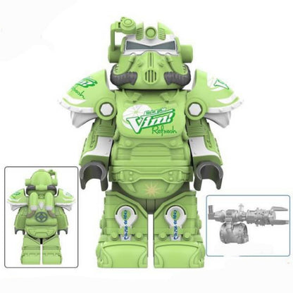 Green Power Armor / Fallout / Wasteland / Gaming / LEGO-Compatible Minifigure