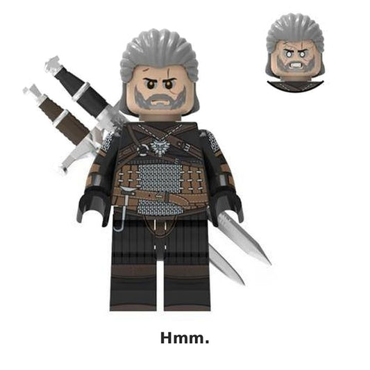 Geralt of Rivia / White Wolf / Swords / Witcher LEGO compatible minifigure