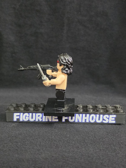 Rambo / Red Headband / Knife and Crossbow / Minifigure / LEGO Compatible