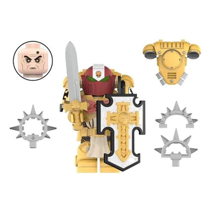 Yellow Space Knight / Cross Shield / Tabletop / Minifigure / LEGO Compatible