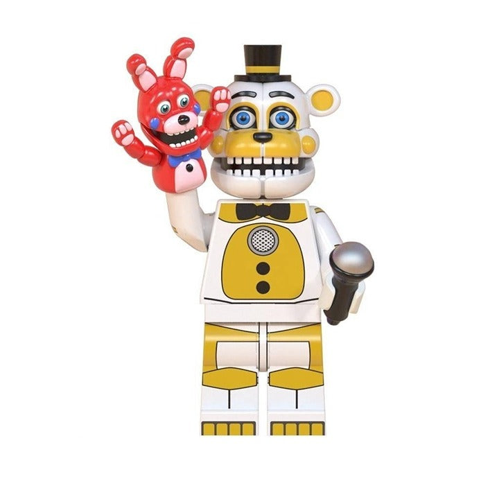 Golden Funtime Freddy / Red Bon-Bon / FNAF LEGO compatible minifigure