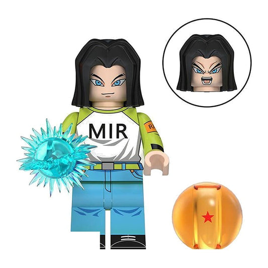 Android 17 / MIR Shirt / Ki Blast / Dragon Ball / Minifigure / LEGO Compatible