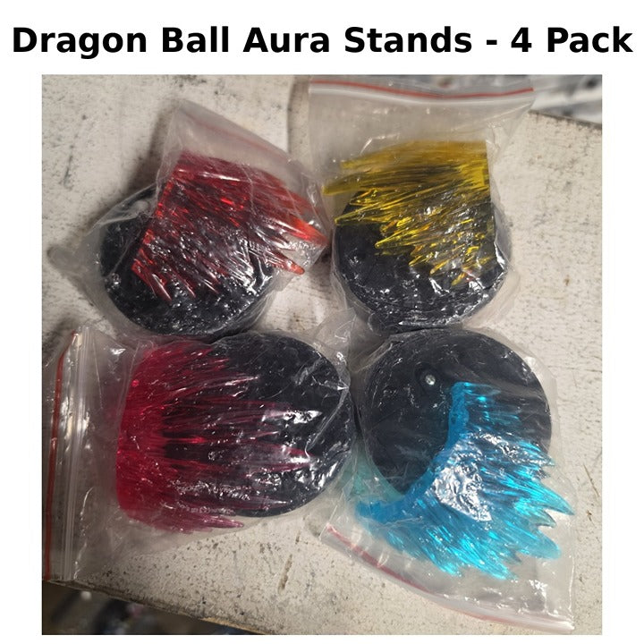 Dragon Ball Aura Display Stands 4 Pack / Red Yellow Pink Blue / Minifigure Base