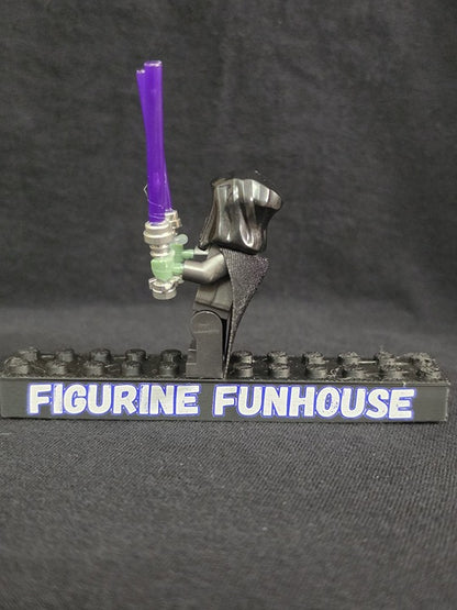 Hooded Sith / Green Face / Dual Purple Sabers / Minifigure / LEGO Compatible